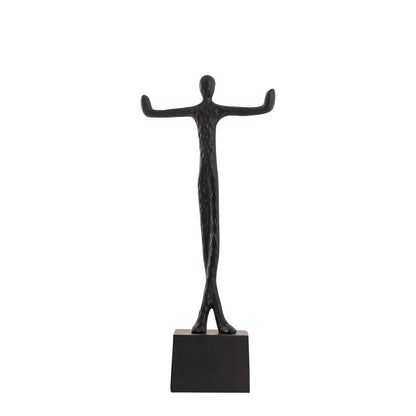 Eagen Black casted alu statue outstretched arms PTMD - Beeld - PTMD - livinglovely.nl