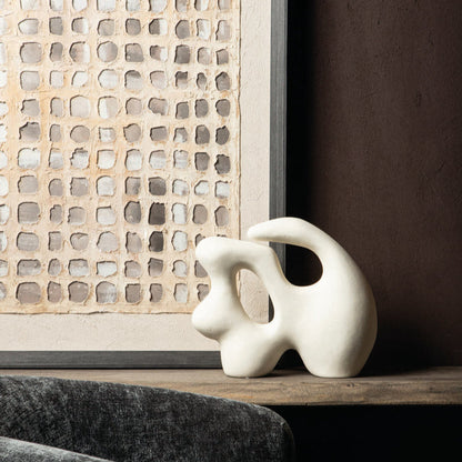 Eddison Cream ceramic matt glazed statue organic PTMD - Beeld - PTMD - livinglovely.nl