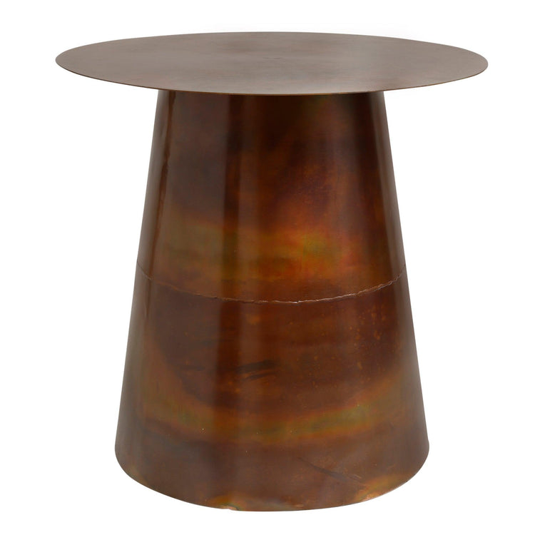 Edson Copper Iron Side Table Round Cone Food Set van 2 PTMD , Bijzettafel , PTMD , livinglovely.nl