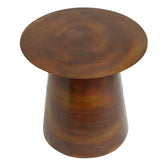 Edson Copper Iron Side Table Round Cone Food Set van 2 PTMD , Bijzettafel , PTMD , livinglovely.nl