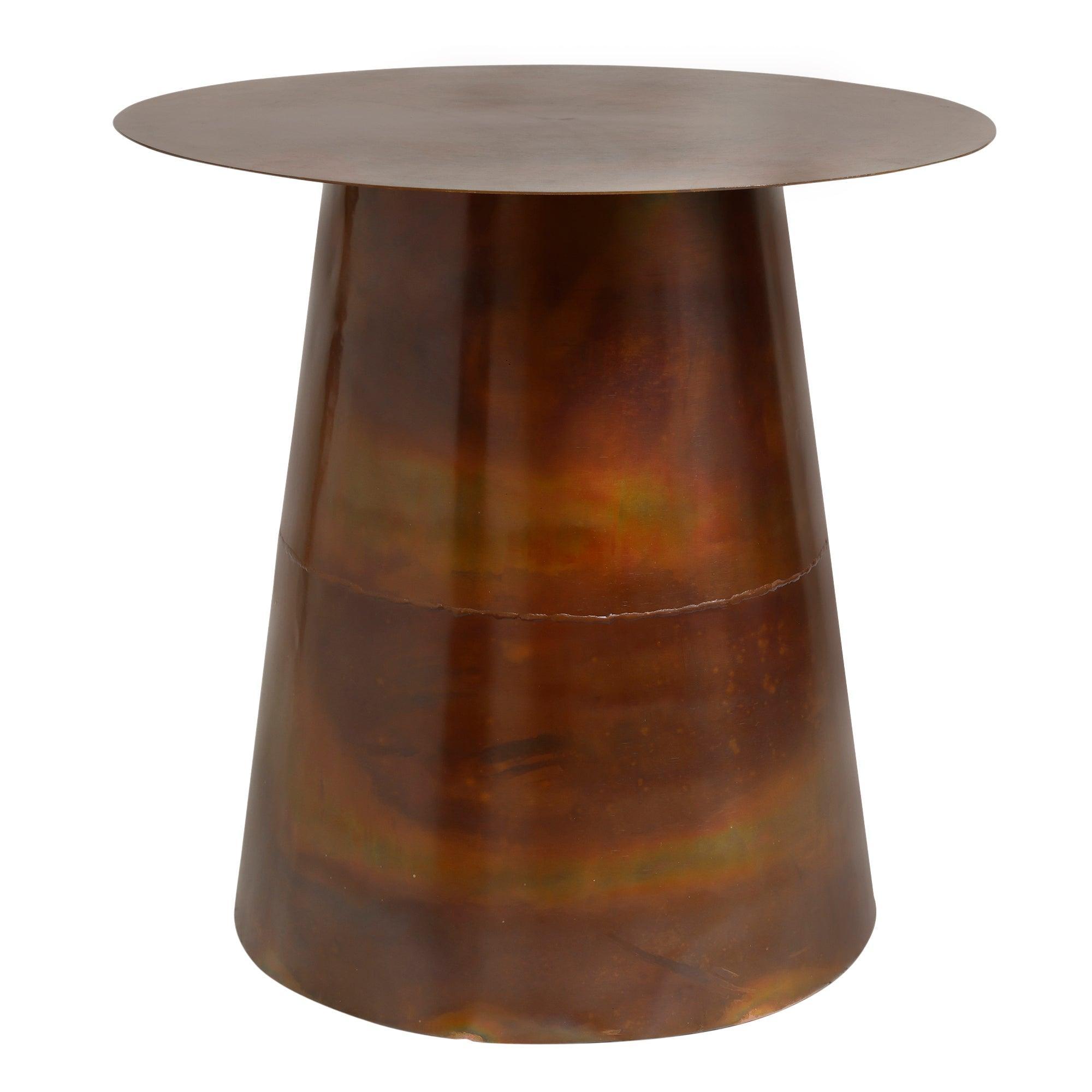 Edson Copper Iron Side Table Round Cone Food Set van 2 PTMD - Bijzettafel - PTMD - livinglovely.nl