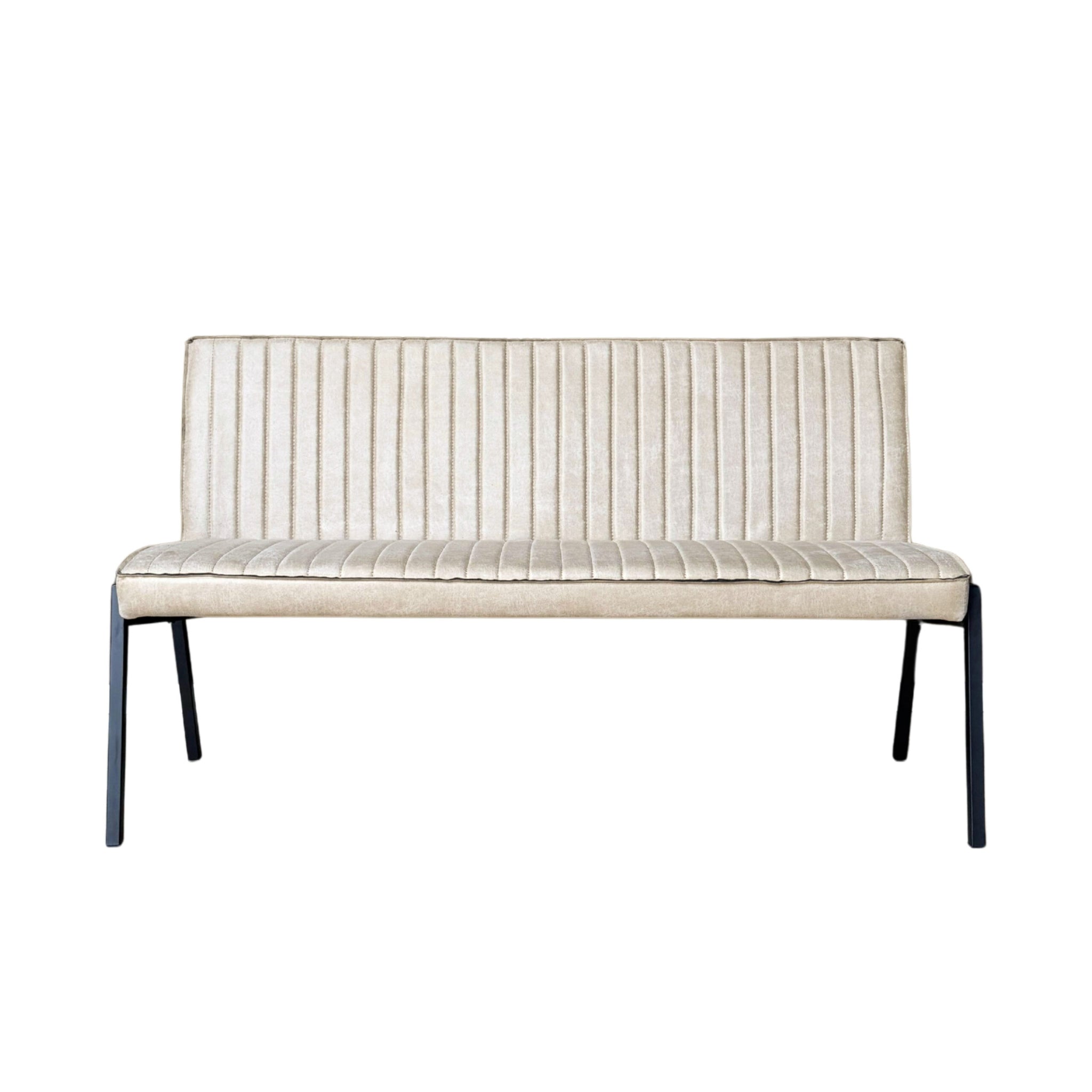 Beige Bull eco leer met buitenwerkse stiknaden van 5 mm op de Tivoli bank