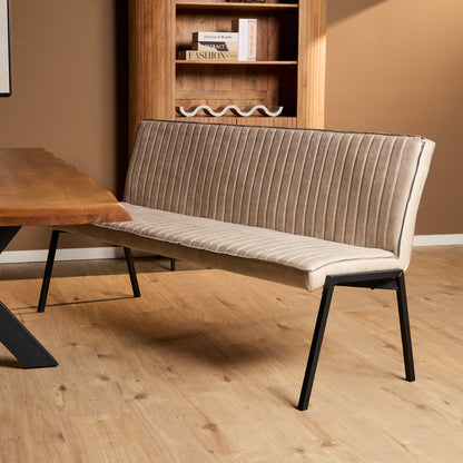 Eetkamerbank Tivoli van Starfurn in beige Bull eco leer, 185 cm breed