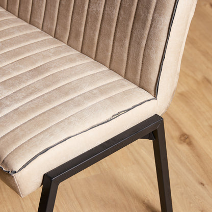 Eetkamerbank Tivoli 185 cm in beige met contrasterend stiksel