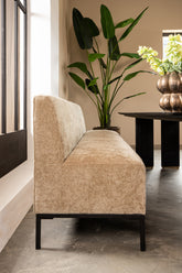 Eetkamerbank Xania Crème 200cm PTMD - Eetkamerbank - PTMD - livinglovely.nl