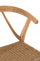 Eetkamerstoel Alis Teak Hout Naturel - Eetkamerstoel - J-Line - livinglovely.nl