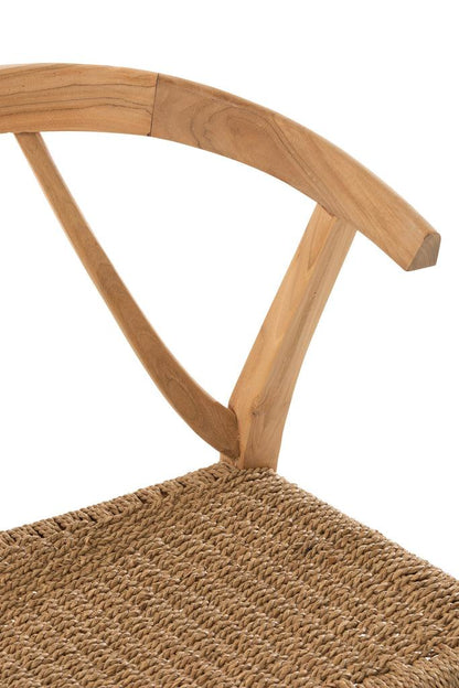 Eetkamerstoel Alis Teak Hout Naturel - Eetkamerstoel - J-Line - livinglovely.nl