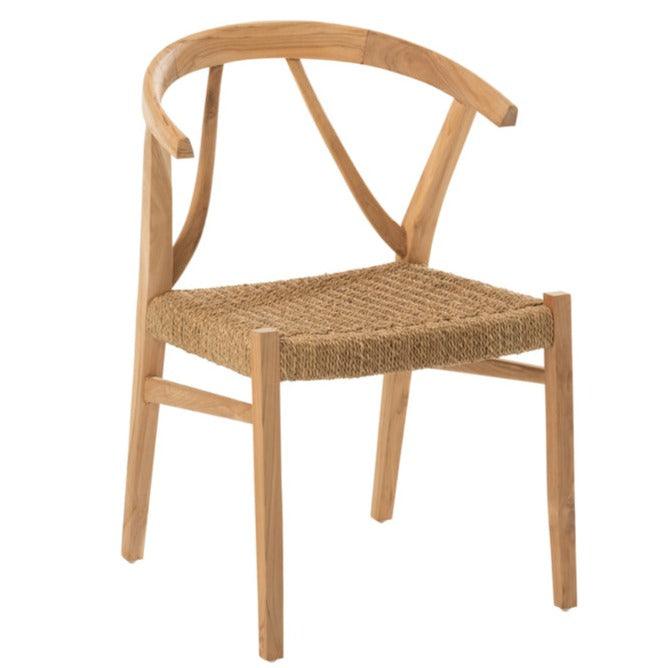 Eetkamerstoel Alis Teak Hout Naturel - Eetkamerstoel - J-Line - livinglovely.nl