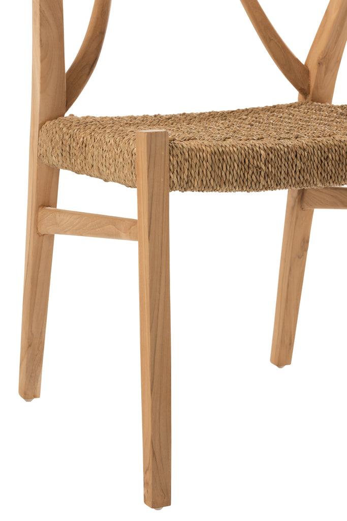 Eetkamerstoel Alis Teak Hout Naturel - Eetkamerstoel - J-Line - livinglovely.nl