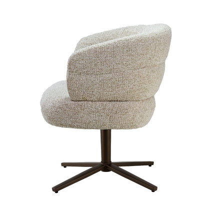 Zijaanzicht van de eetkamerstoel Blake Beige