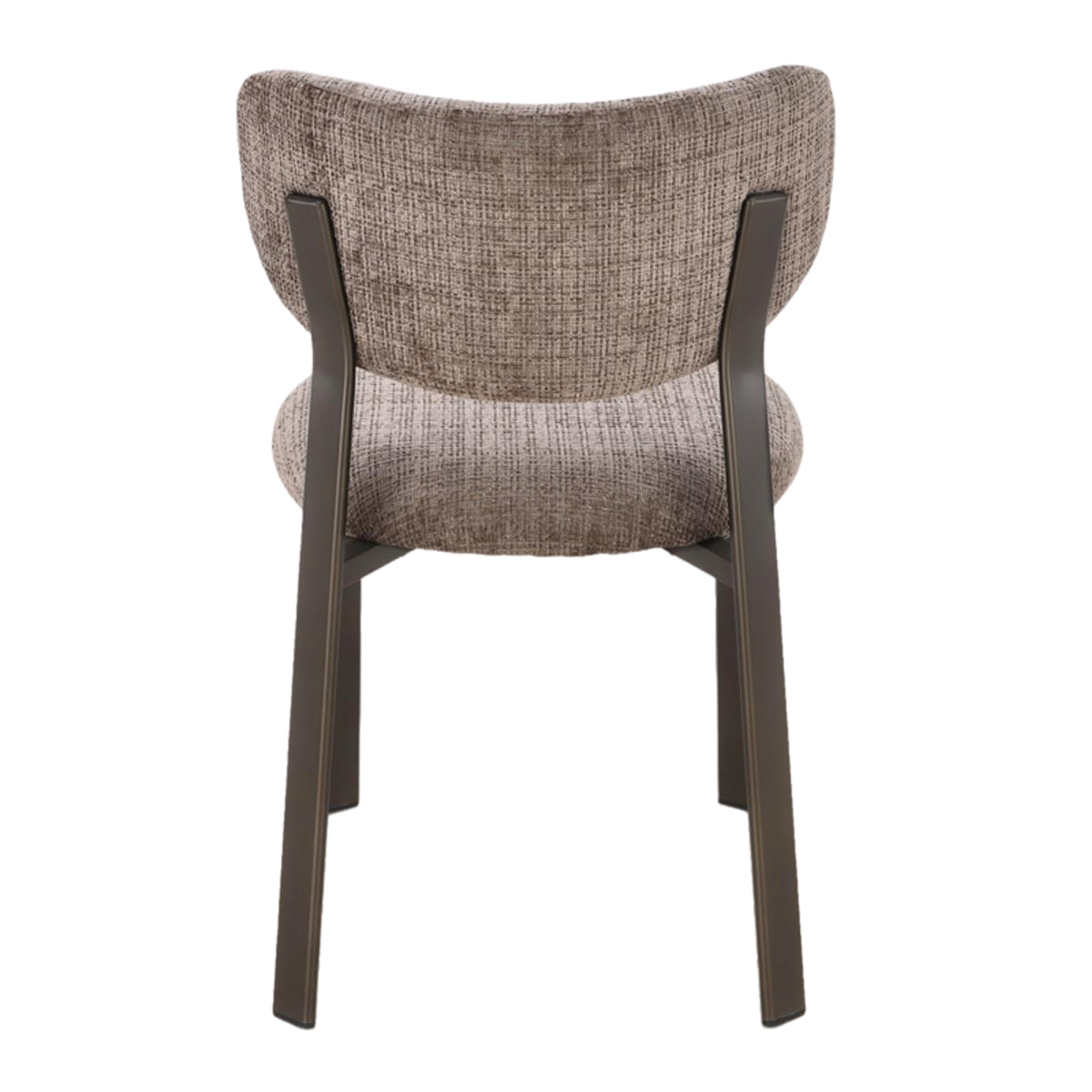 Achterkant van de Eetkamerstoel Bowie Monza Taupe met licht gebogen rugleuning