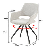 Draaibare eetkamerstoel Capp beige lodge, B61cm x D61cm x H88cm