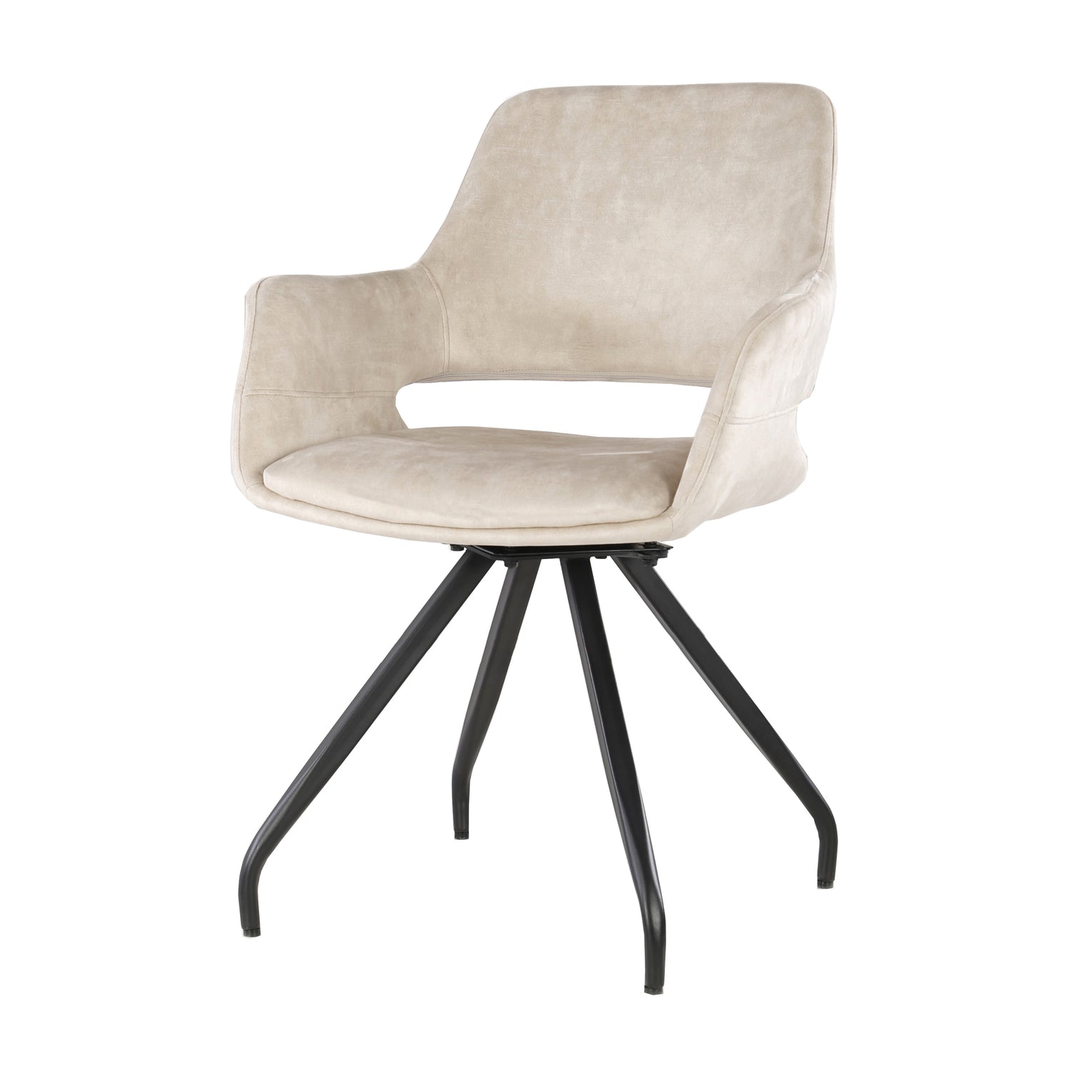 Eetkamerstoel Capp Beige Velvet Set van 2 van Livingfurn