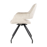Eetkamerstoel Capp Beige Velvet met Beige velvet met zwart onderstel