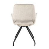 Livingfurn Capp eetkamerstoel Beige Velvet, set van twee