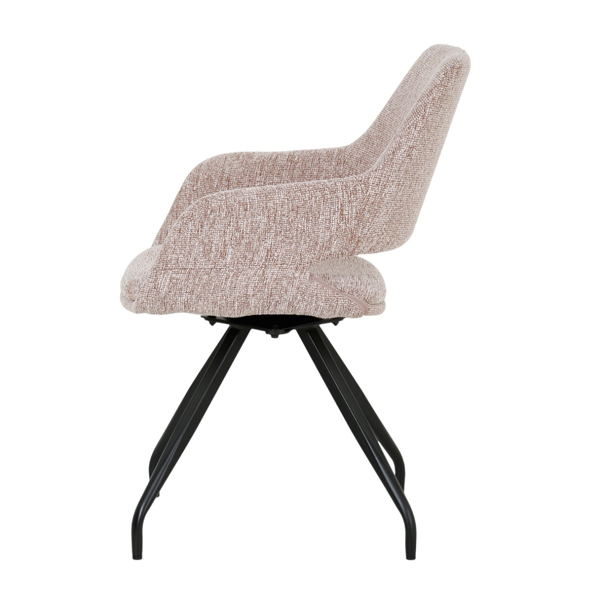 Eetkamerstoel Capp Blossom Lodge met Roze stof met zwart onderstel