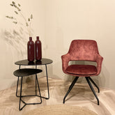eetkamerstoel Capp Rust Velvet van Livingfurn, B61cm x D61cm x H88cm