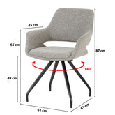 Livingfurn Capp eetkamerstoel Taupe, set van twee