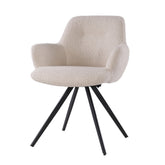 Eetkamerstoel Doreen Boucle Beige Set van 2 van Livingfurn