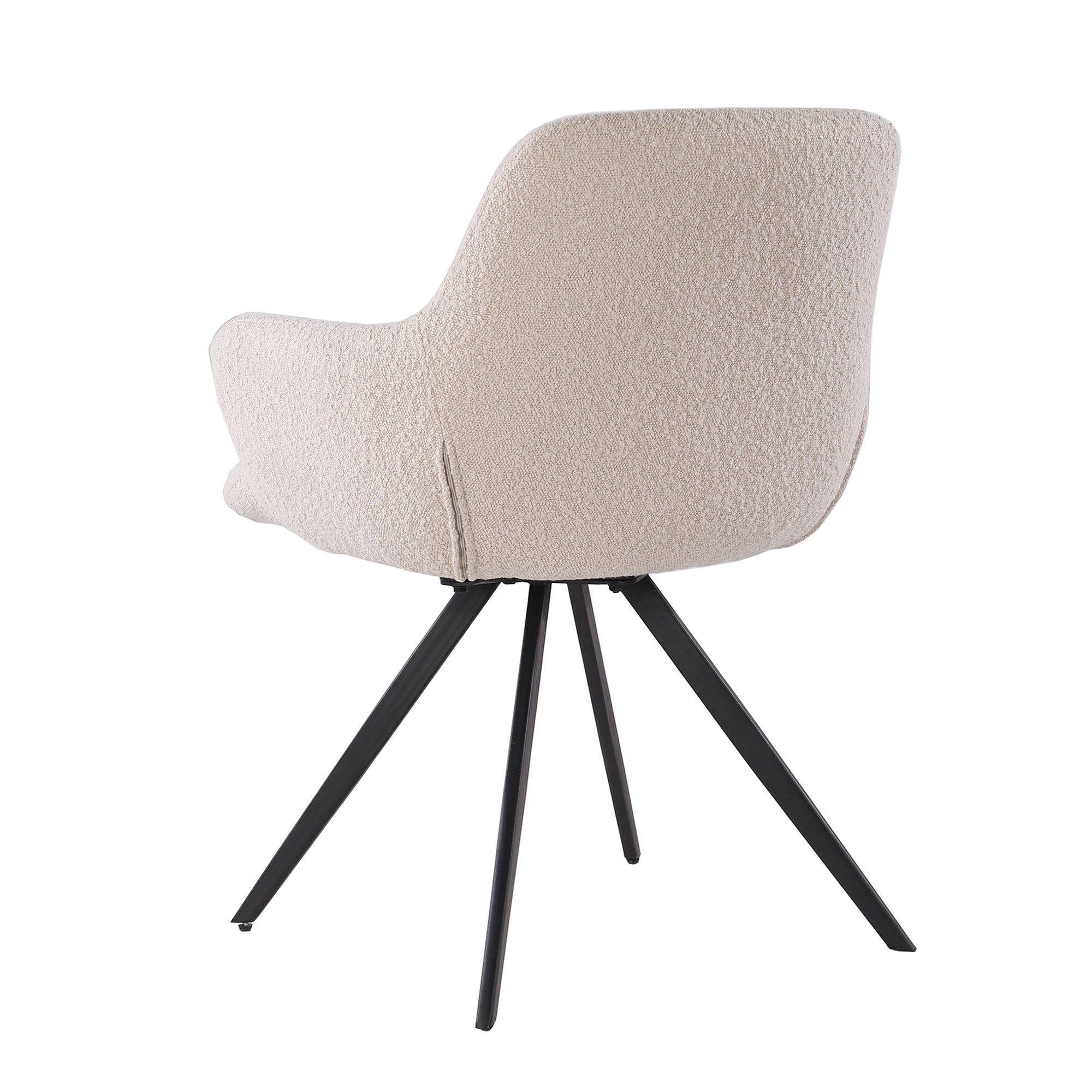 Livingfurn Doreen eetkamerstoel Boucle Beige, set van twee