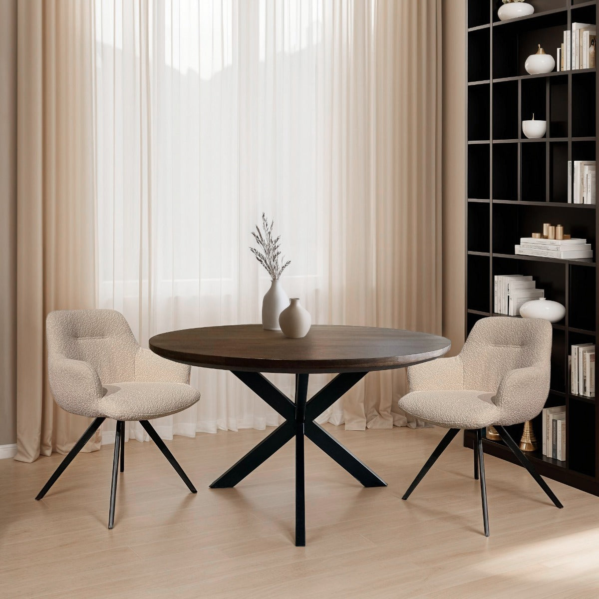 Eetkamerstoel Doreen Boucle Beige van Livingfurn