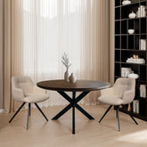 Eetkamerstoel Doreen Boucle Beige van Livingfurn