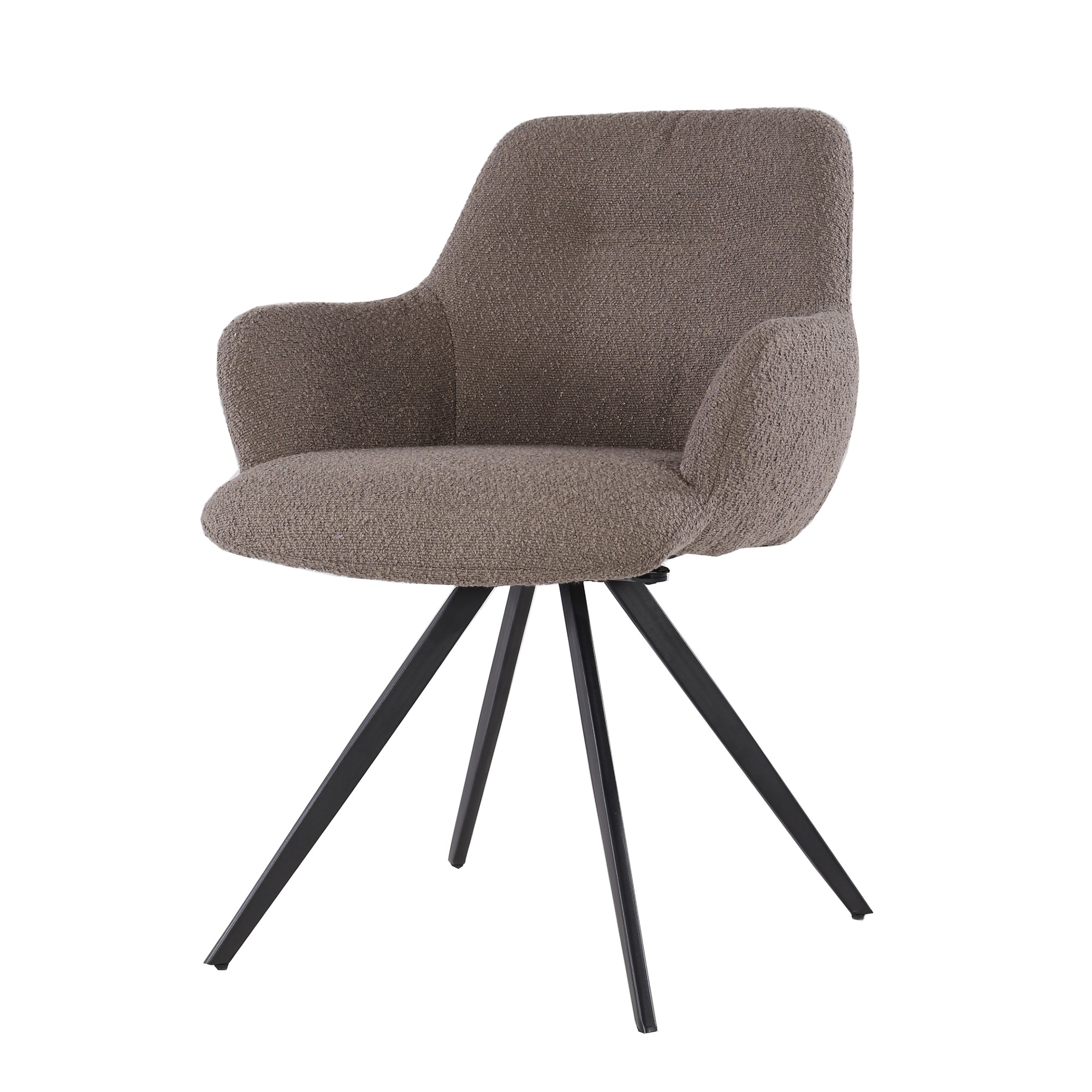 Eetkamerstoel Doreen Boucle Brown Set van 2 van Livingfurn