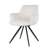 Eetkamerstoel Doreen Boucle White Set van 2 van Livingfurn