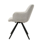 Eetkamerstoel Doreen Sneak Natural met Beige stof met zwart onderstel