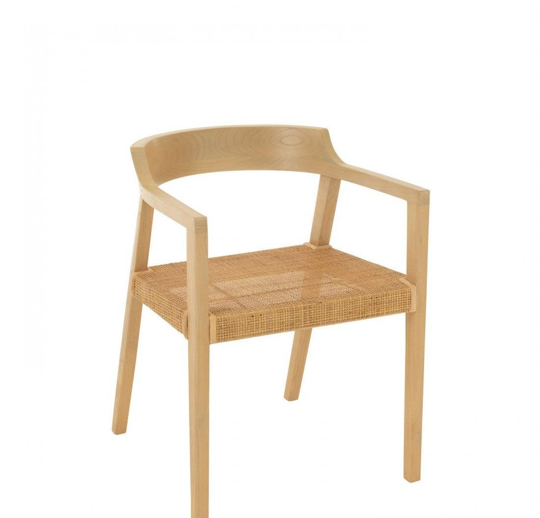 Eetkamerstoel Emma Teakhout Naturel - Eetkamerstoel - J-Line - livinglovely.nl