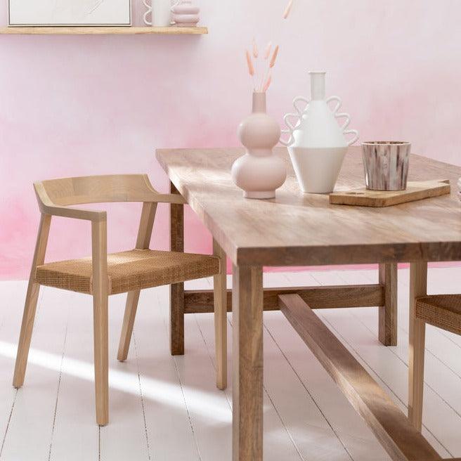 Eetkamerstoel Emma Teakhout Naturel - Eetkamerstoel - J-Line - livinglovely.nl