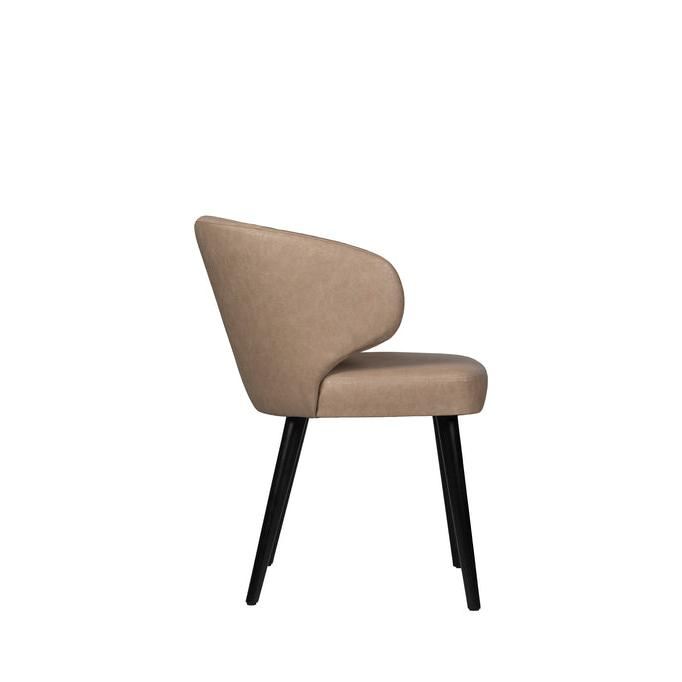 Eetkamerstoel Fiori - 57x56x80 cm - Leer - Zand PTMD - Eetkamerstoel - PTMD - livinglovely.nl