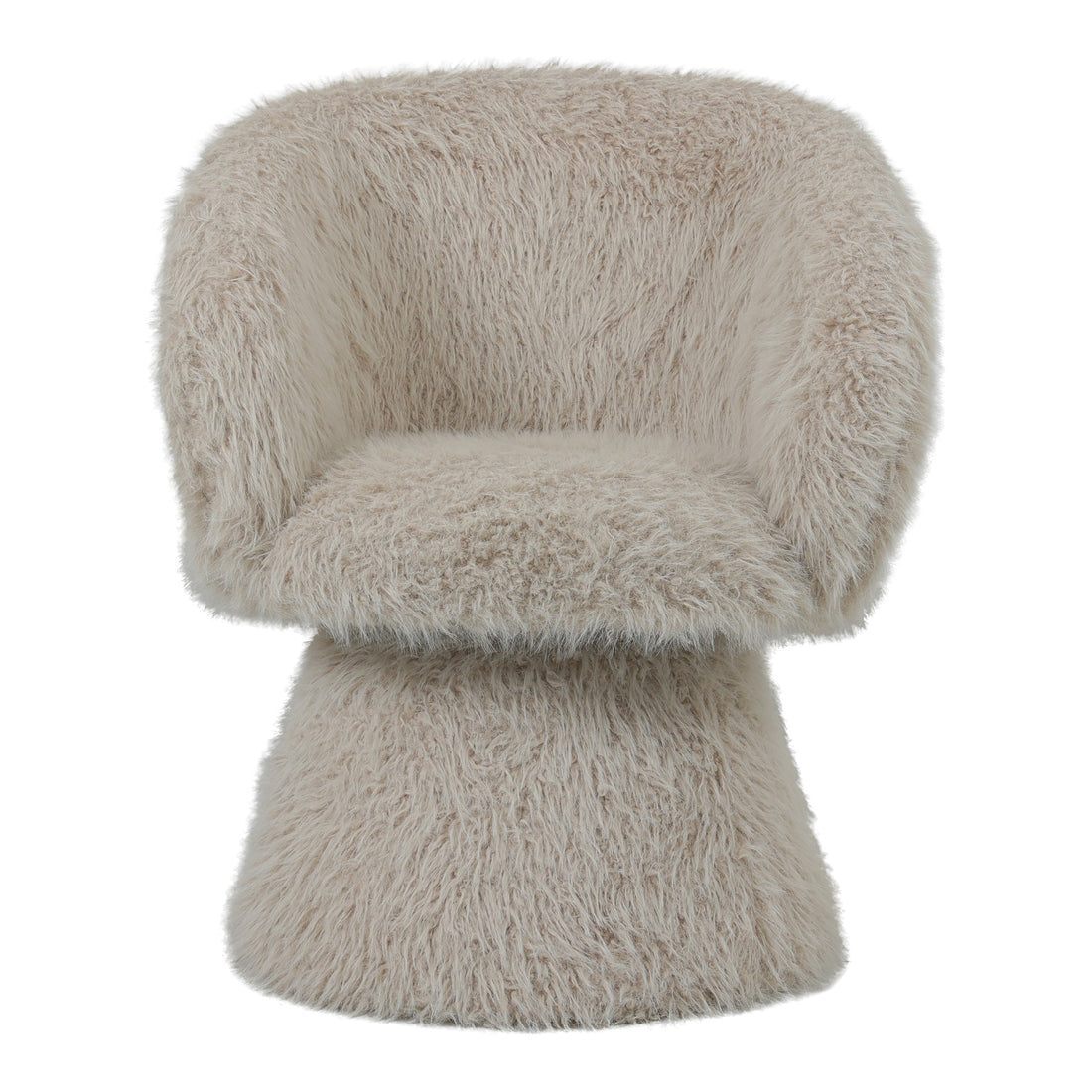 Hermes eetkamerstoel van PTMD in zachte beige Hair stof met brede rugleuning