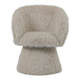 Hermes eetkamerstoel van PTMD in zachte beige Hair stof met brede rugleuning