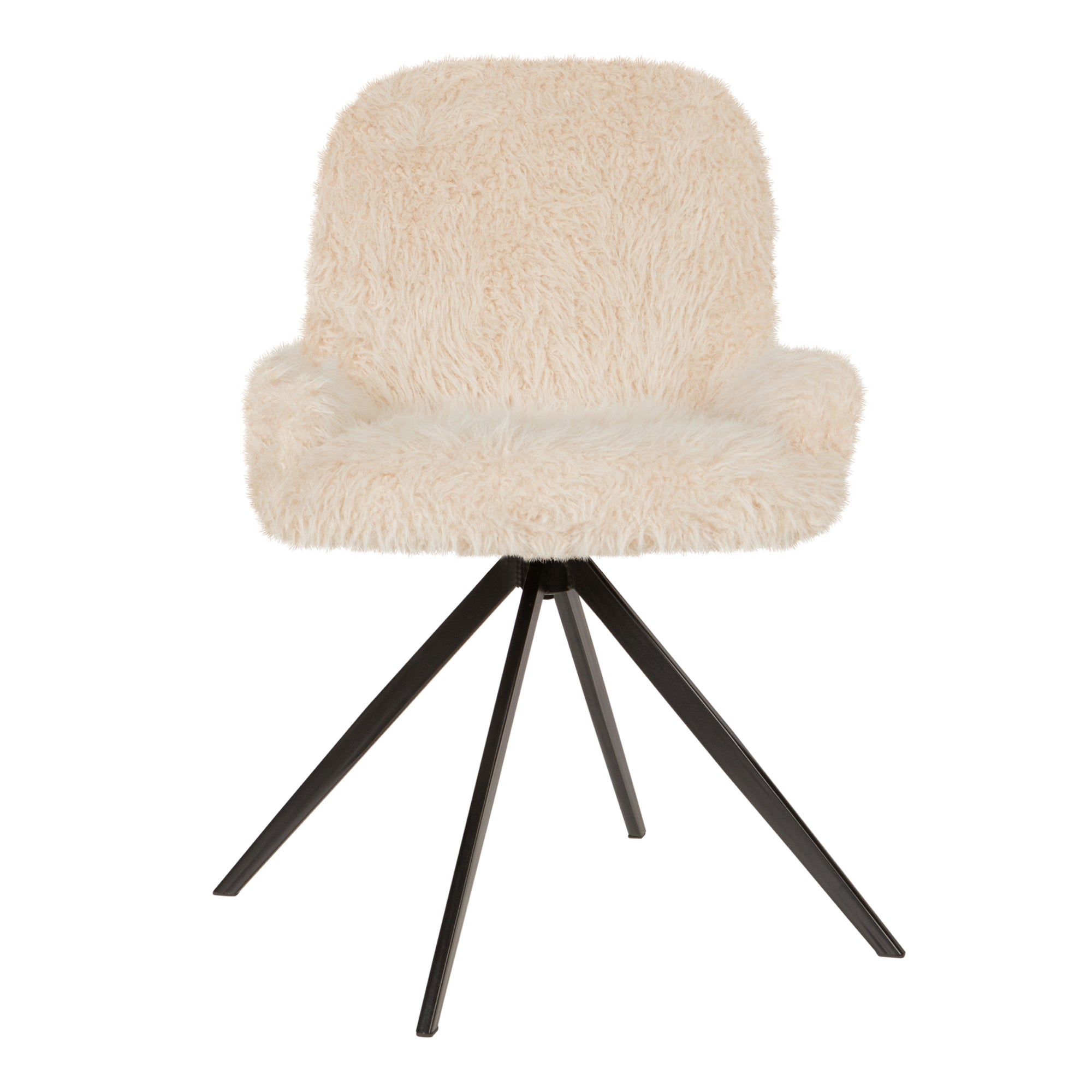 Leander eetkamerstoel van PTMD in zachte beige Hair stof