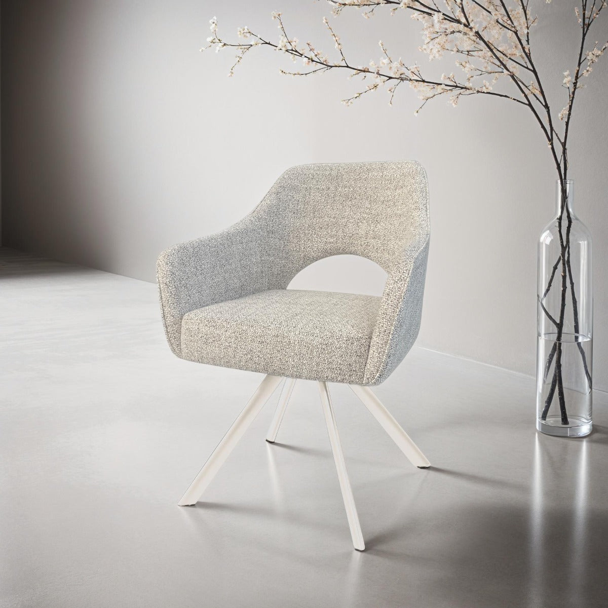 Draaibare eetkamerstoel Helen Sand Natural van Livingfurn, B62cm x D62cm x H85cm