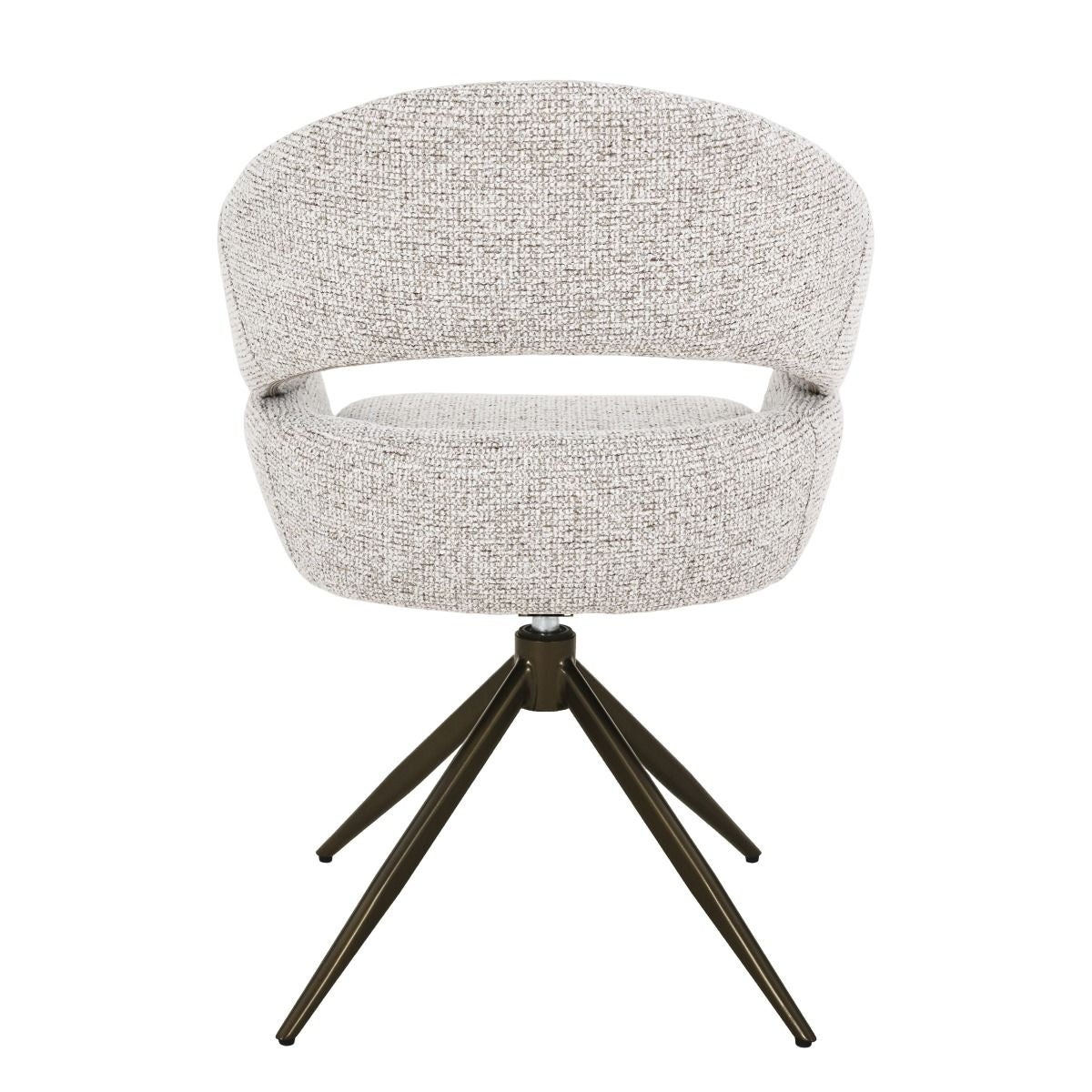 Achterkant van de eetkamerstoel Linn Beige Bronze