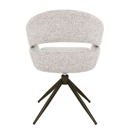 Achterkant van de eetkamerstoel Linn Beige Bronze