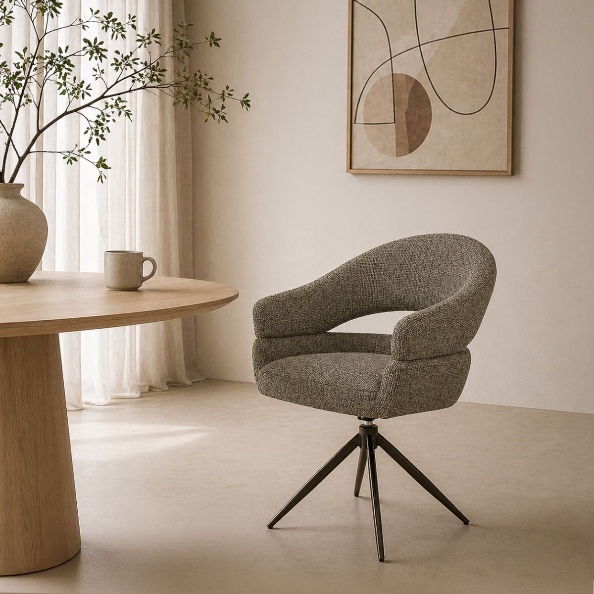 Eetkamerstoel Linn Desert Bronze in een interieur