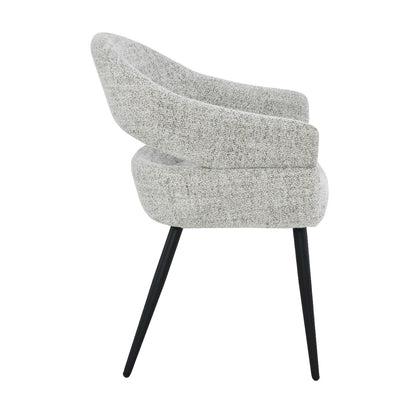 Eetkamerstoel Megan Bisque Oasis met Beige stof met zwart onderstel
