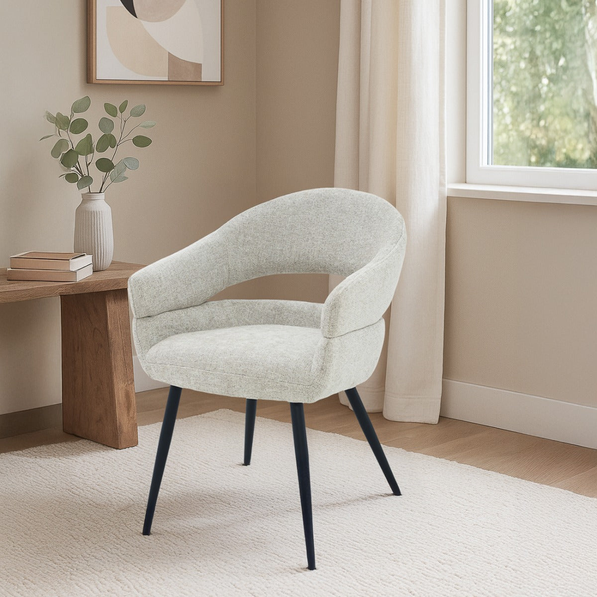 eetkamerstoel Megan Toffee van Livingfurn, B58cm x D62cm x H85cm