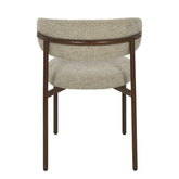Eetkamerstoel Micah in Beige Hush-stof met poten in walnootkleur