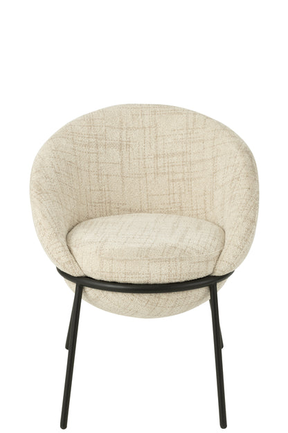 Eetkamerstoel Napoli Beige- J-Line - Eetkamerstoel - J-Line - livinglovely.nl