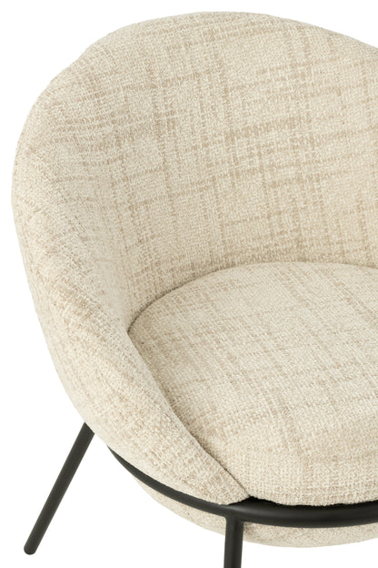 Eetkamerstoel Napoli Beige- J-Line - Eetkamerstoel - J-Line - livinglovely.nl