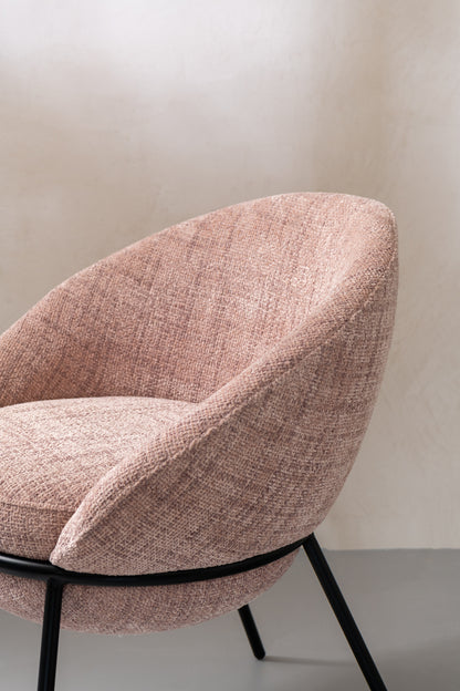 Eetkamerstoel Napoli Licht Roze- J-Line - Eetkamerstoel - J-Line - livinglovely.nl