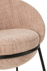 Eetkamerstoel Napoli Licht Roze- J-Line - Eetkamerstoel - J-Line - livinglovely.nl