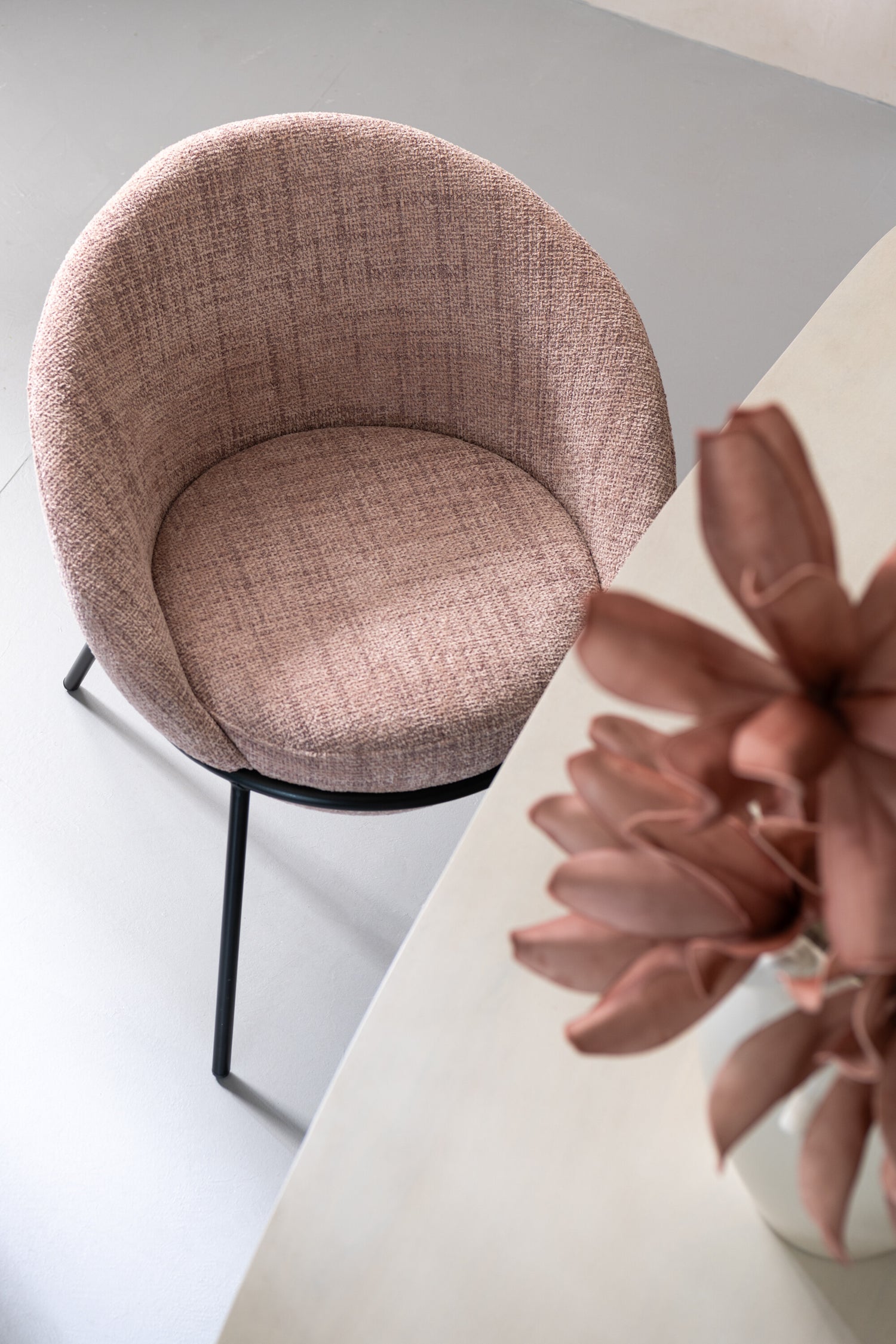 Eetkamerstoel Napoli Licht Roze- J-Line - Eetkamerstoel - J-Line - livinglovely.nl