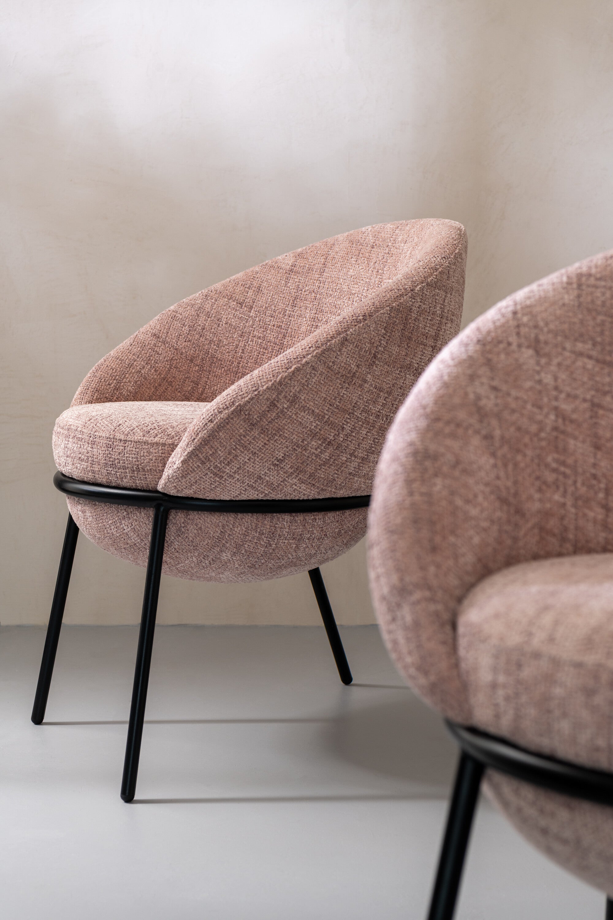 Eetkamerstoel Napoli Licht Roze- J-Line - Eetkamerstoel - J-Line - livinglovely.nl