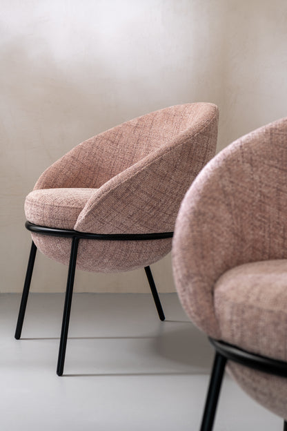 Eetkamerstoel Napoli Licht Roze- J-Line - Eetkamerstoel - J-Line - livinglovely.nl