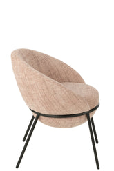 Eetkamerstoel Napoli Licht Roze- J-Line - Eetkamerstoel - J-Line - livinglovely.nl